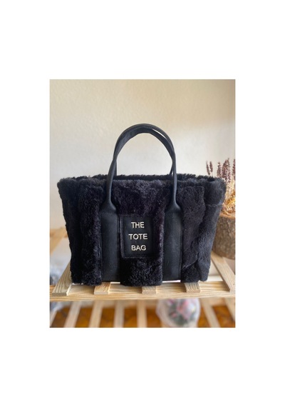 Aksesuar The Tote Bag Peluş Çanta 21x21cm siyah