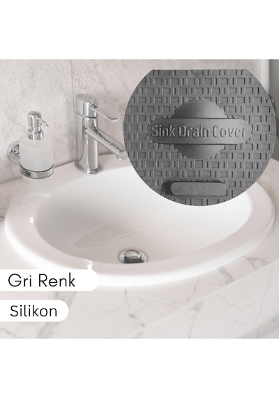 Lavabo Kötü Koku Giderici Önleyici Silikon Mat Sızdırmaz Lavabo Tıkacı Lavabo Tıpası Evye Kapağı Gri