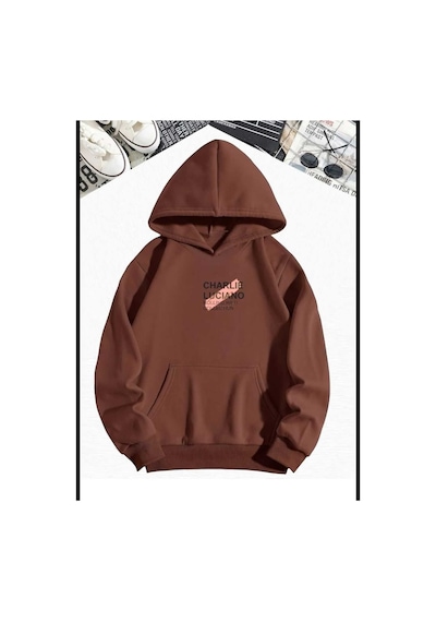 Kozia Outdoors Baskılı Oversize Unisex Swetshirt Yeniler-2 Brovn