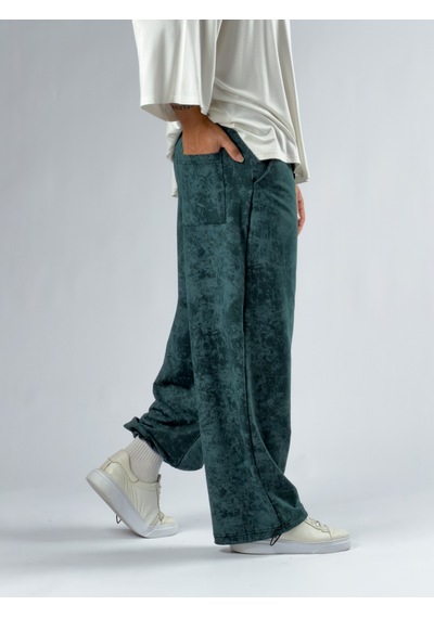 Cocopelli Paça Ayarlamalı Desenli Yeşil Erkek Baggy Pantolon Coc3355