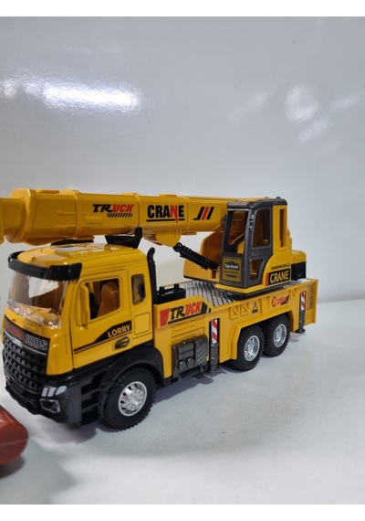 Oyuncak Sesli Ve Işıklı Metal 1:28 Ölçek Çek Bırak İnşaat Araçları Kapıları Açılabilen İş Makinesi