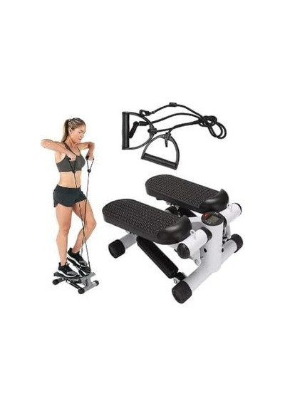 Mobee İpli Fitness Stepper Egzersiz Aleti Total Body Twister Crosstep Step Siyah Çok Renkli