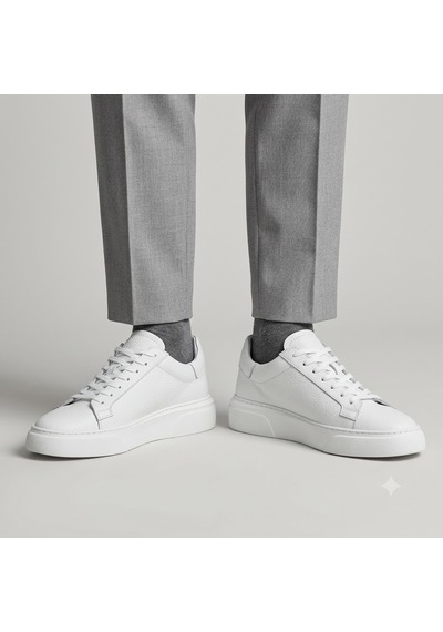 Kindep Sneakers İç Dışı Hakiki Deri Günlük Erkek Ayakkabı Beyaz