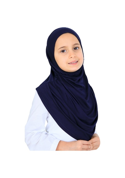 Modish Group Kız Çocuk Hazır Başörtüsü Pratik Penye Şal Tesettür Giyim Lacivert