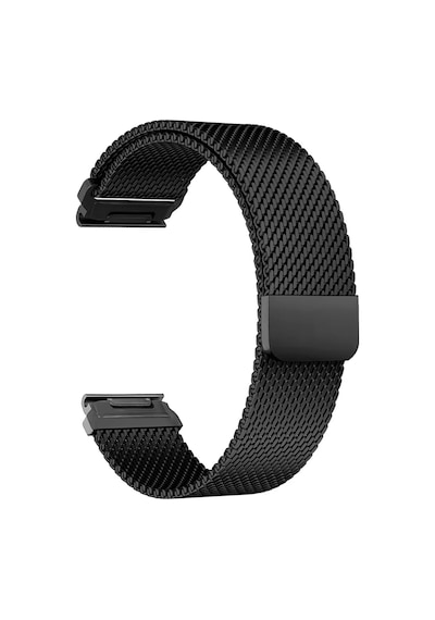 Caseonn Garmin Fenix 7 Kordon Quickfit Manyetik Metal Hasır Yedek Kayış Siyah