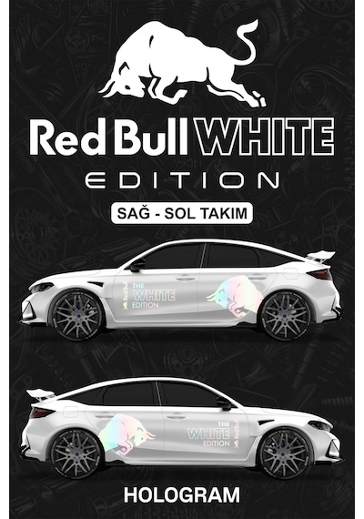 Red Bull Whıte Edıtıon Sticker - Yan Gövde Kaplama Seti Hologram - 805128282