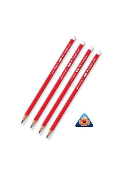 Kurşun Kalem Üçgen 4 Adet Faber Castell Okul Kalemi Kurşun Kalem