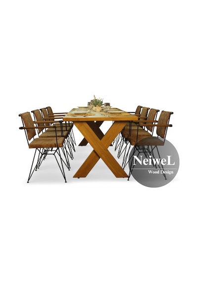 Neiwel Rane Doğal Ahşap Yemek Masası-70-120 Açık Ceviz