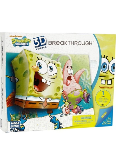 Mega Puzzle 110 Parça 3 Boyutlu Puzzle Breakthrough Sponge Bob 2