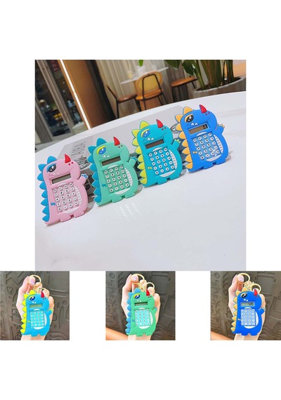 Mini 8 Haneli Hesap Makineli Labirent Oyunlu Dinazor Anahtarlık 1 Adet Ebat: 9,3 Cm X 5,9 Cm Lacivert