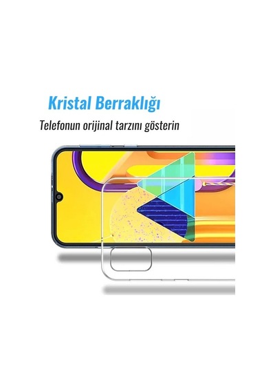 Samsung Galaxy Uyumlu A31 Kılıf Şeffaf Kamera Korumalı Silikon