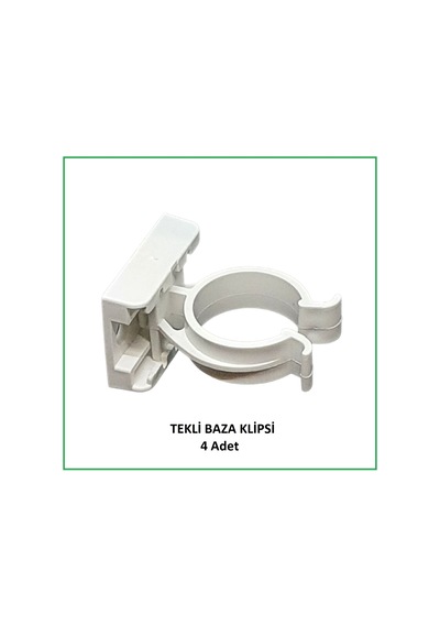 Baza Klipsi Tekli 4 Adet Beyaz