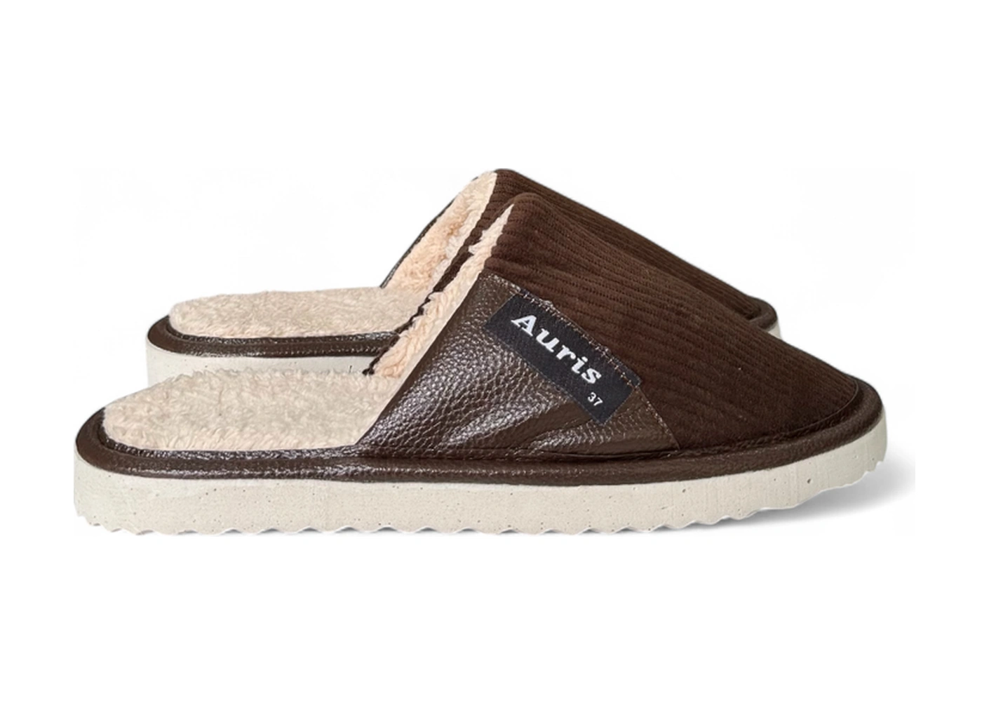 Ar-060 Unisex Kadife Kumaş İçi Kürklü Kışlık Ev Terliği Kahverengi