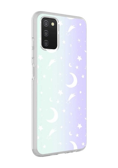 Galaxy A03s Kılıf Zore M-blue Desenli Kapak Moon No4