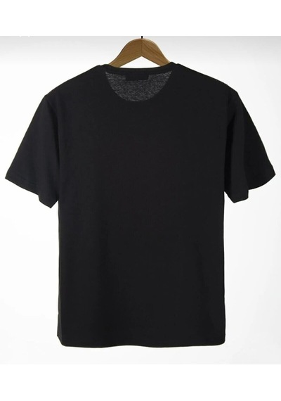 Kozia Outdoors Unisex Pamuk Siyah Bisiklet Yaka Oversize T-shirt Siyah SIYAH