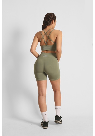 Nature The Brand Ntb Toparlayıcı Terletmez Esnek Kumaş Push-up Büzgüsüz Kısa Tayt Black Color SiYAH