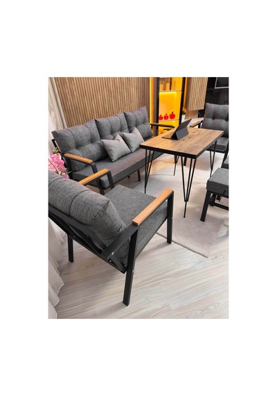 Houseart Lale Balkon, Bahçe - Cafe , Teras , Metal Kanepe Koltuk Takımı ,çay Seti 3+1+1+ 2 Puf Yemek Masası Gri Houseart Lale Balkon, Bahçe - Cafe , Teras , Metal Kanepe Koltuk Takımı ,çay Seti 3+1+1+ 2 Puf Yemek Masası Gri