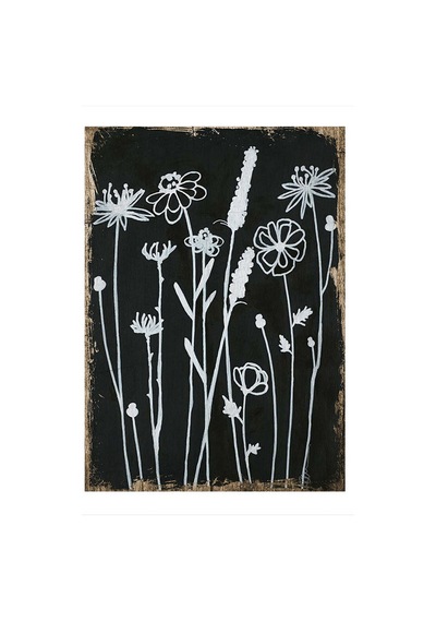Bedeko Çiçek Çizimi Tasarım Ahşap Tablo 50 Cm X 70 Cm