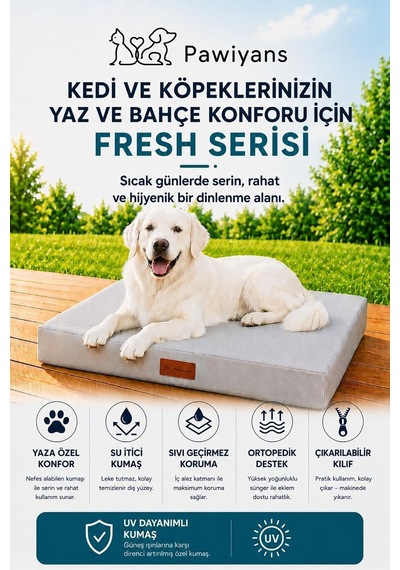 Tr Fresh Mat,dış Mekan Su İtici Kumaş,%100 Sıvı Geçirmez Alezli, Kedi Ve Köpek Yatağı