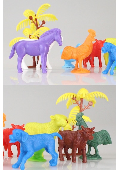 Toy Play 48 Parça Renkli Mini Çiftlik Hayvanları Figür Seti 4-6 Cm Sku676