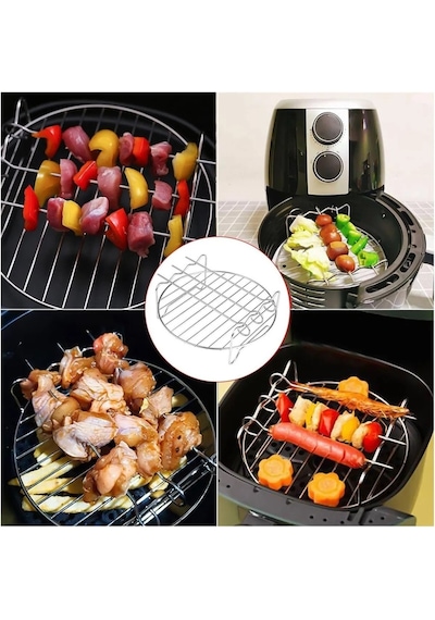 Airfryer Izgara Teli, Universal Boyutta, Çelik Tel, Şiş Ve