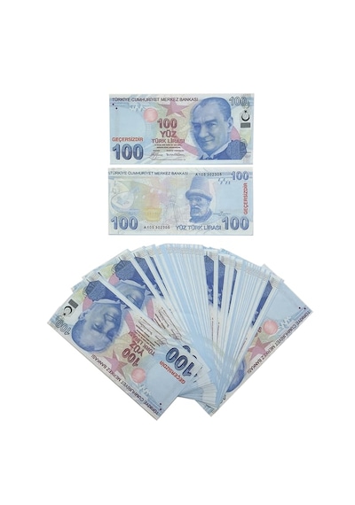 10 Deste 100 Adetlik 100 Tl 100 Lira Sahte Gersiz Düğün Para Nişa