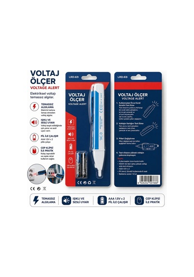 Temassız Voltaj Ölçer Ac Led Işıklı Ve Sesli Elektrik Test Cihazı