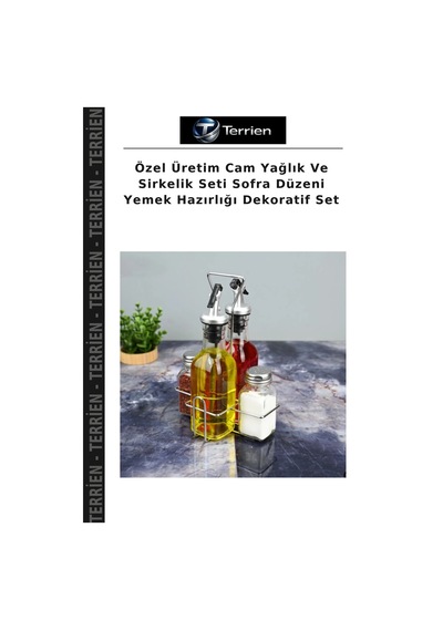 Özel Üretim Cam Yağlık Ve Sirkelik Seti Sofra Düzeni Yemek Hazırlığı Dekoratif Set Çok Renkli