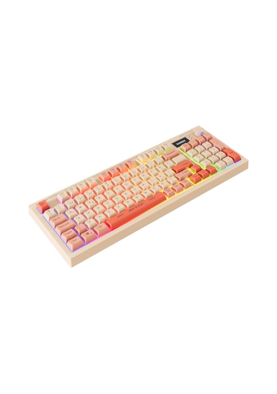 Everest Kb-85 Sılent Pro Kablosuz Bej/pembe/turuncu Sessiz Rgb Wireless 2.4ghz + Bt Q Membrane Oyuncu Klavyesi