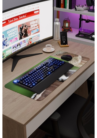 Lemur Kaymaz Dikişli Kauçuk Oyuncu Mousepad V2 - 70x30 Xl Gaming Mouse Pad Fare Altlığı