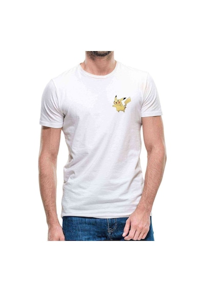 Pokemon Avengermo Pikachu Baskılı Beyaz Erkek Tshirt