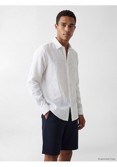 Lcw Vision Beyaz Regular Fit %100 Keten Erkek Gömlek