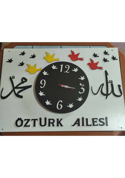 Mrchediyesepeti Duvar Saatleri Kişiye Özel Tasarım Şık Ve Kaliteli No924 Çok Renkli