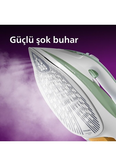 7000 Series Azur Buharlı Ütü, 2600w Güç, 220g Buhar, Damlama Önleme Sistemi, Steamglide Plus Taban, 300ml Su Haznesi Dst7012/70
