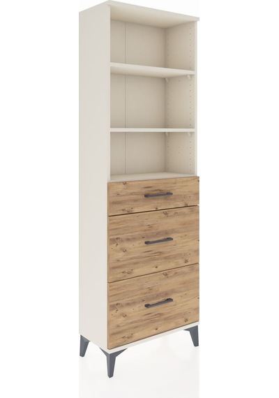 Arges Dolap 3 Raflı 3 Çekmeceli 60x30x182 Aytaşı-çam Aytaşı