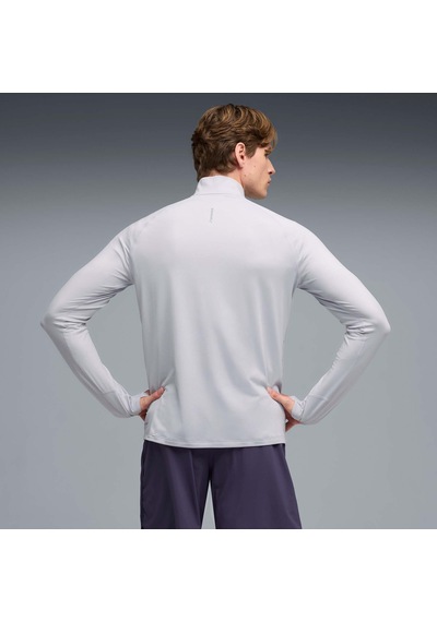 Puma Velocıty Cloudspun Erkek Yarım Fermuarlı Koşu Üstü 526627 82 Gri