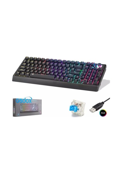 Hadron G500xb Mekanik Gaming Klavye Blue Switch Rgb Aydınlatmalı 104 Tuş - Siyah - 1 Adet