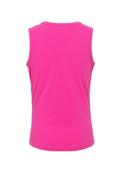 Brz Kids Baskılı Yırtmaçlı Kız Çocuk Sıfır Kol T-shirt-fuşya Fuşya