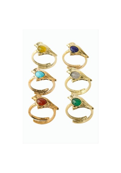 Kuş Doğaltaşlı Otantik Yüzük - Lapis N145 Çok Renkli 08828950