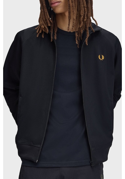 Fred Perry Kontrast Şeritli Logolu Dik Yaka Fermuarlı Sweat Erkek Sweat J5557 248 Lacivert