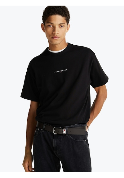 Tjm Rlx Lınear Logo Tee Erkek Siyah T-shirt - Dm0dm21110 Siyah