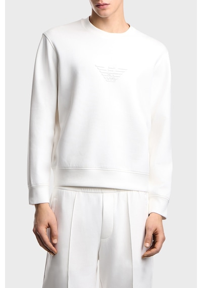 Emporio Armani Pamuklu Regular Fit Bisiklet Yaka Sweat Erkek Sweat Em004541 Af10013 M0306 Beyaz