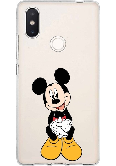 Xiaomi Mi 8 Se Uyumlu Kapak Mickey Mouse Tasarımlı Şeffaf Silikon Kılıf Şeffaf