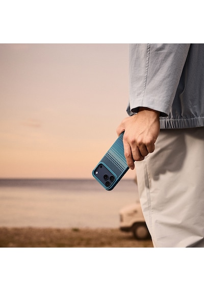 Apple Uyumlu iPhone 17 Pro Max Kılıf M-safeli Pitaka Tactile Woven Sunset-moonrise Aramid Pro Guard Kapak Mavi Mavi