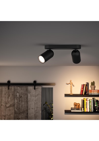Philips myLiving Pongee Tavan/Duvar 2'li Siyah Spot Lamba GU10 Duy (Ampul birlikte verilmez)