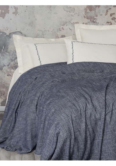Cotton Box Embrova Şönil Çift Kişilik Yatak Örtüsü/pike Takımı Loom Lacivert Lacivert