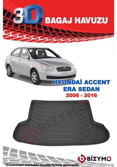 Hyundai Accent Era Sedan 2006-2016 3D Bagaj Havuzu Bizymo