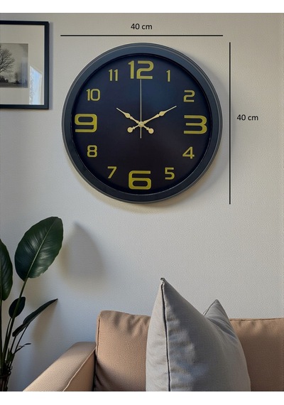 Prime Black 40 Cm Metal Modern Tasarım Duvar Saati Diğer