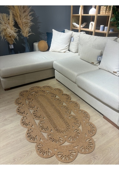Mavaux Tiradia Hasır Jüt Kilim Halı Bej - Açık Bej