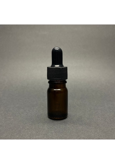 Kahverengi Cam Damlalıklı Şişe Siyah Plastik Kapak 5 ML